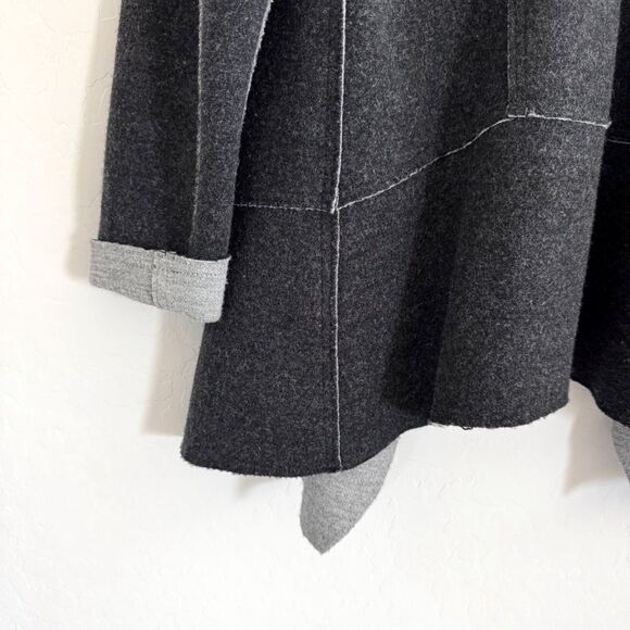 Eileen Fisher Felted Merino Wool Shaped Jacket Charcoal Gray L - Picture 12 of 14